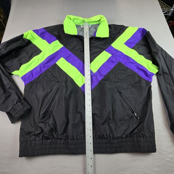 Vintage Windbreaker Men's L Color Block Neon 80s 90s Pacific Grove Sportswear - Picture 8 of 16